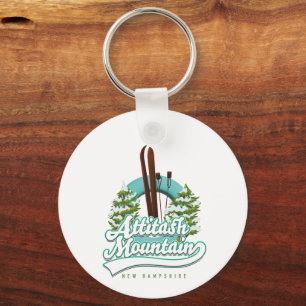 Chaveiro logotipo de esqui da montanha attitash new hampshi