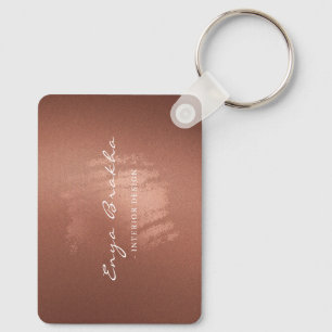 Chaveiro Logotipo de Negócio de Bronze Luxuoso e Sofisticad