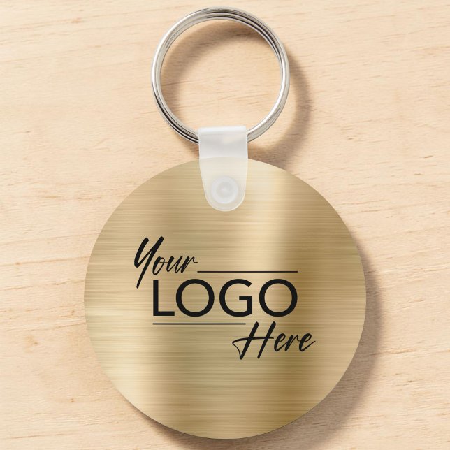 Chaveiro Logotipo de Negócios Moderno Dourado (Modern Business Logo Gold Keychain)