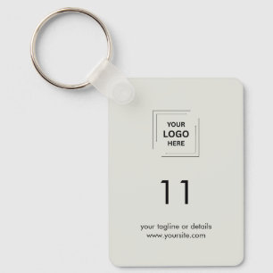 Chaveiro Logotipo de Número de Propriedade Cinza Design de