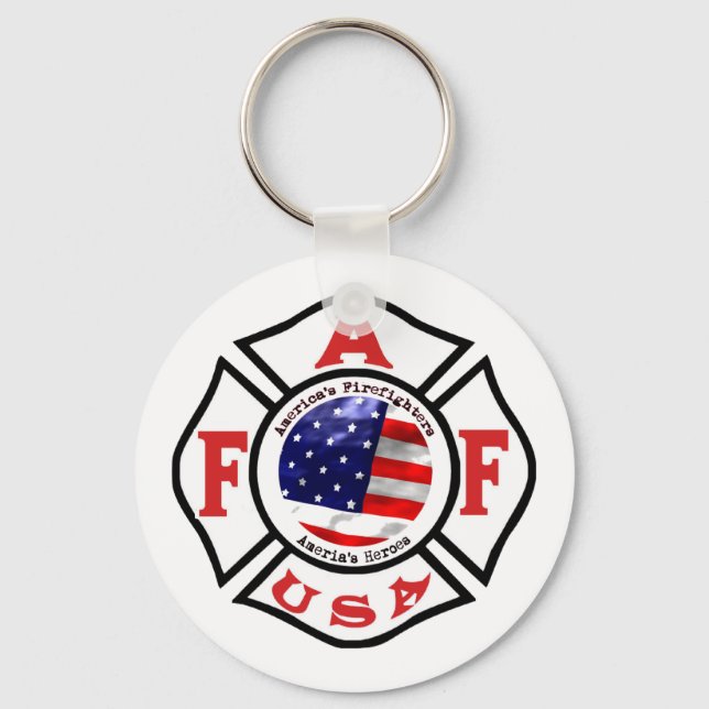 Chaveiro Logotipo de sinalizador de combate a incêndios na  (Frente)