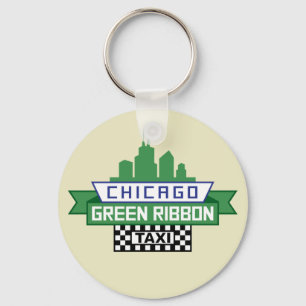 Chaveiro Logotipo de Taxi da Faixa Verde de Chicago - Arte 