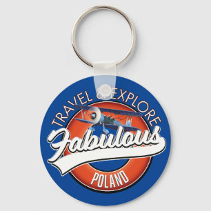 Chaveiro logotipo de viagem explorar fabulosa Polônia