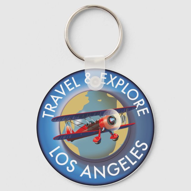 Chaveiro Logotipo de Viagem explorar Los Angeles (Frente)