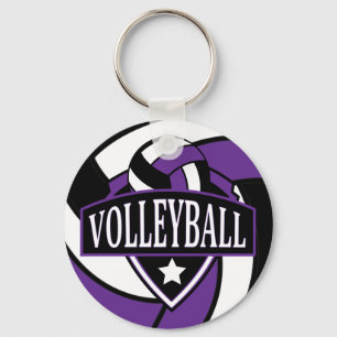 Chaveiro Logotipo de voleibol roxo e preto