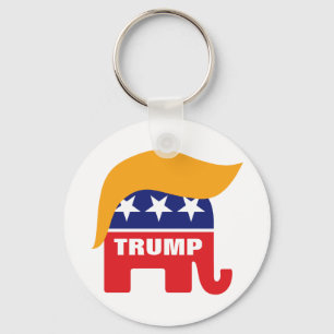 Chaveiro Logotipo do Elefante do GOP com o Cabelo de Donald