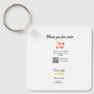Chaveiro logotipo do site de revisão do Google código QR de