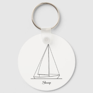 Chaveiro Logotipo do veleiro de Sloop (plano da vela)