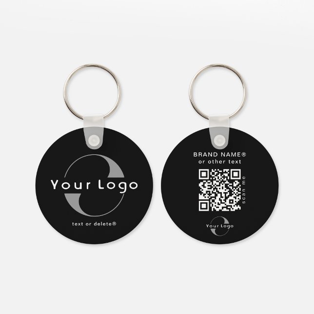 Chaveiro Logotipo e código QR lado 2 na Black Company Busin (Criador carregado)