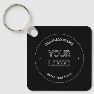 Chaveiro Logotipo Editável e Nome da Empresa   Preto
