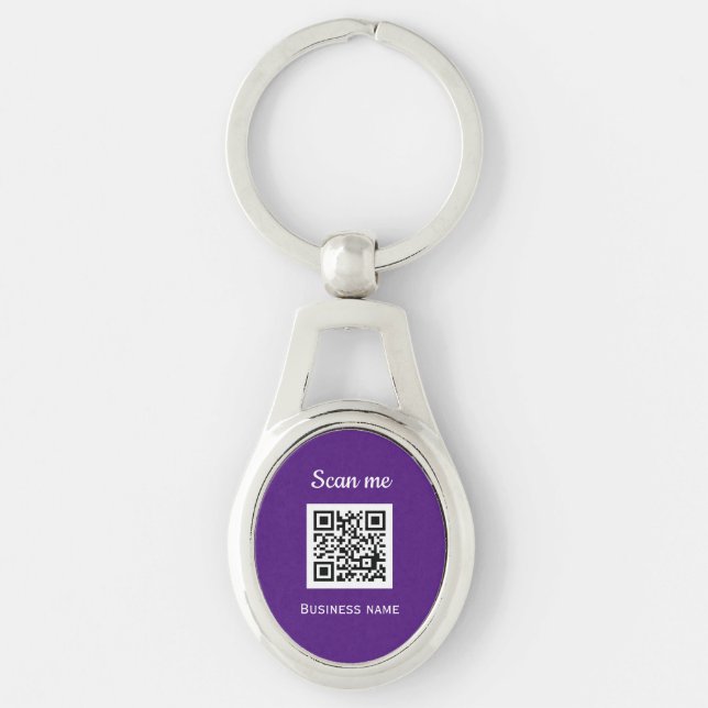 Chaveiro Logotipo Empresarial Código QR Profissional Roxo M (Frente)