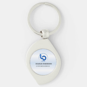 Chaveiro Logotipo Empresarial Funcionário Azul Minimalist