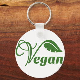 Chaveiro Logotipo Folha Vegana Verde Vintage por Bearnd