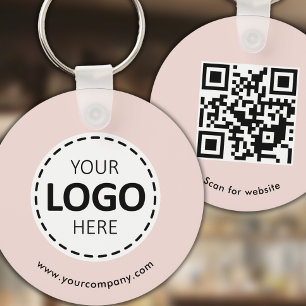 Chaveiro Logotipo personalizado, código QR e texto, cor-de-
