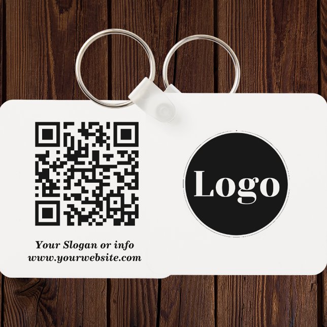 Chaveiro Logotipo Personalizado| Código QR e Texto Duplo la (Criador carregado)