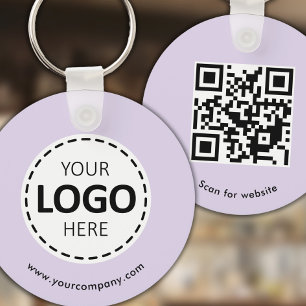 Chaveiro Logotipo personalizado, código QR e texto, Lavanda