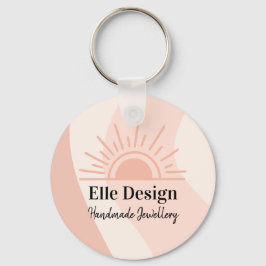 Chaveiro Logotipo Personalizado de Boho Cor-de-rosa-Blush d
