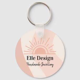 Chaveiro Logotipo Personalizado de Boho Cor-de-rosa-Blush d