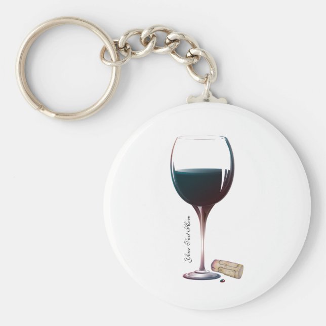 Chaveiro Logotipo Personalizado de Vidro de Vinho (Frente)