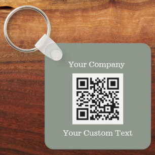 Chaveiro Logotipo personalizado QR Code Texto Sage Empresa 