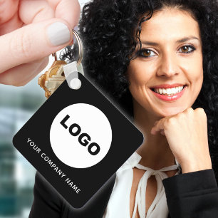 Chaveiro Logotipo Preto Simples Código QR Scan Me Marca