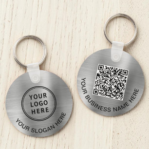 Chaveiro Logotipo QR Promocional Silver