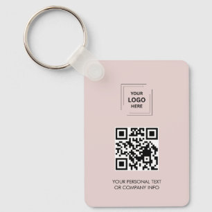 Chaveiro Logotipo QR Rosa Contato Compartilhar Design Minim
