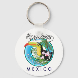 Chaveiro logotipo retro Baja California Sur Mexico