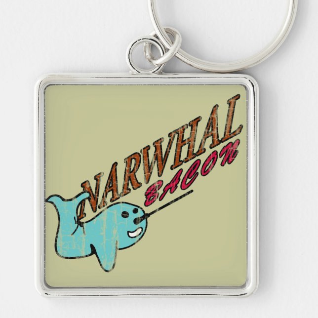 Chaveiro Logotipo retro do bacon de Narwhal (Frente)