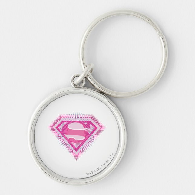 Chaveiro Logotipo rosa da Supergirl (Frente)