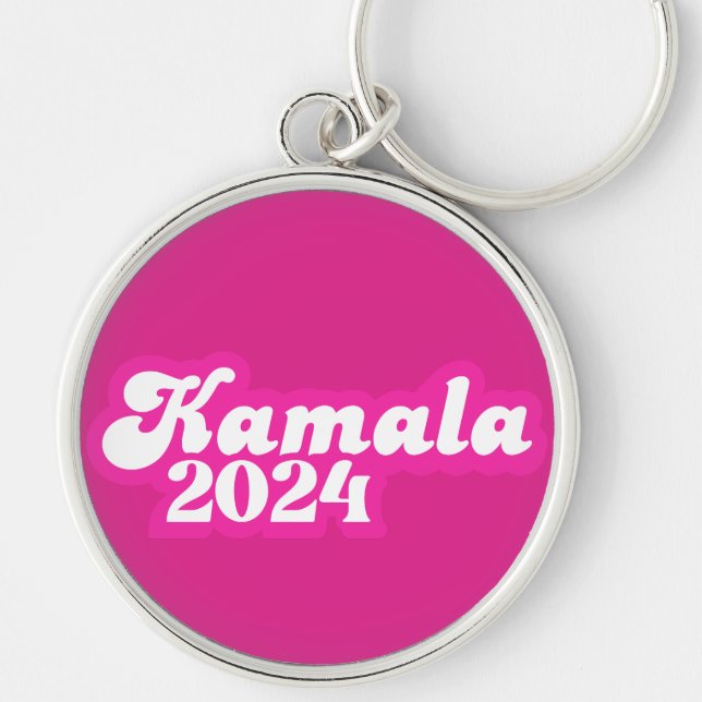 Chaveiro Logotipo rosa feminino Kamala Harris 2024 (Frente)