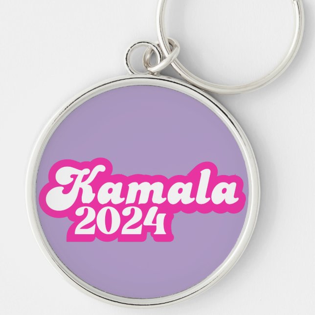 Chaveiro Logotipo rosa feminino Kamala Harris 2024 (Frente)