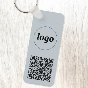 Chaveiro Logotipo simples Código QR Azul de negócios