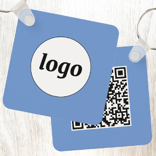 Chaveiro Logotipo simples Código QR Blue Business