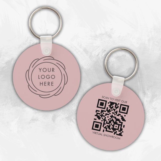Chaveiro Logotipo simples Código QR Código comercial Rosa (Criador carregado)