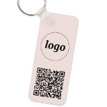 Chaveiro Logotipo simples Código QR Empresa<br><div class="desc">Adicione seu próprio logotipo e código QR a este design profissional minimalista impressionante. Excelente para marcas de funcionários ou como promocional para seus funcionários,  clientes e clientes.</div>