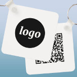 Chaveiro Logotipo simples Código QR Empresa<br><div class="desc">Adicione seu próprio logotipo e código QR a este design profissional minimalista impressionante. Excelente para marcas de funcionários ou como promocional para seus funcionários,  clientes e clientes. Ideal para um show comercial ou evento corporativo.</div>