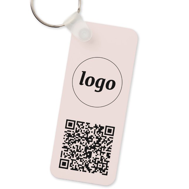Chaveiro Logotipo simples Código QR Empresa (Logo QR code business promotional keychain keyring)