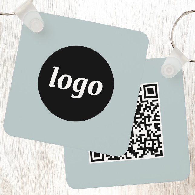 Chaveiro Logotipo simples Código QR Empresa (Simple logo with QR code promotional business branding key chain)