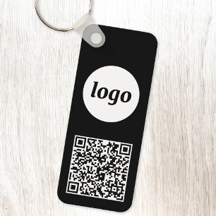 Chaveiro Logotipo simples Código QR preto e branco comercia