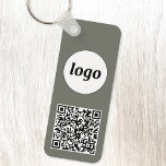 Chaveiro Logotipo simples Código QR Verde comercial<br><div class="desc">Adicione seu próprio logotipo e código QR a este design profissional minimalista impressionante. Excelente para marcas de funcionários ou como promocional para seus funcionários,  clientes e clientes.</div>