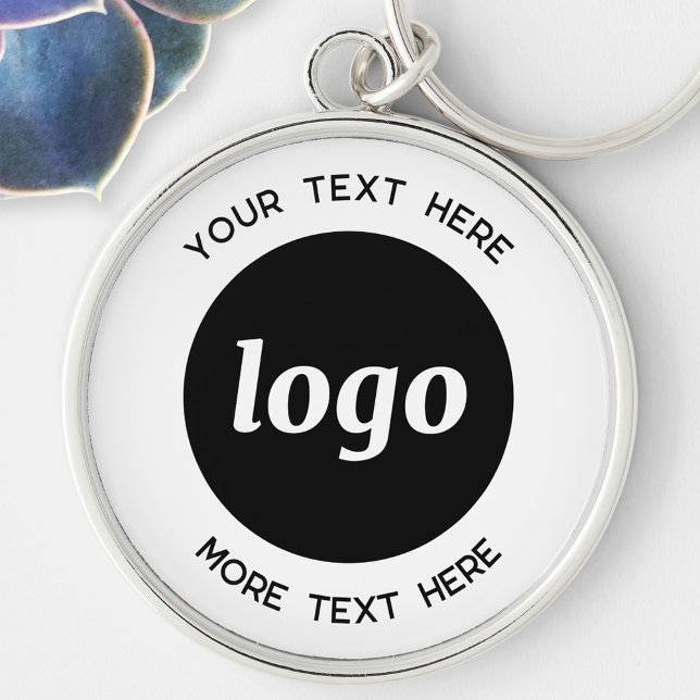 Chaveiro Logotipo Simples Com Empresa De Texto (Logo and custom text business promotional keychain keyring)