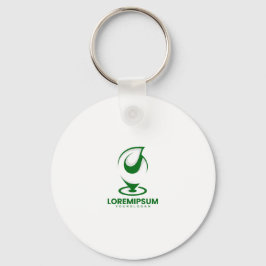 Chaveiro Logotipo verde abstrato de gota de água e globo