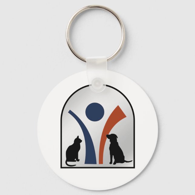 Chaveiro Logotipo veterinário com gato e cão (Frente)