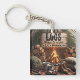 Chaveiro Logs & Lazy Mornings Keychain – Camping Adventure