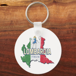 Chaveiro Lombardia Itália Retro Região Mapa Vintage Souveni