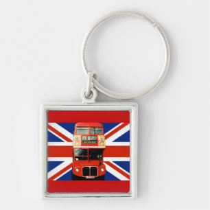 Chaveiro London Bus e British Flag