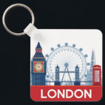 Chaveiro Londres<br><div class="desc">Magneta de Londres que representa Big Ben,  London Eye,  Tower Bridge e o Shard, </div>
