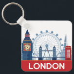 Chaveiro Londres<br><div class="desc">Magneta de Londres que representa Big Ben,  London Eye,  Tower Bridge e o Shard, </div>