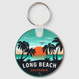 Chaveiro Long Beach California Retro Sunset Souvenirs 80s